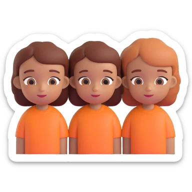 Slightly increase the volume of the upper body of the girl, separate the girl and the boy from each other, make the skin color the same for both characters, keep the cartoonish 3D style. sticker