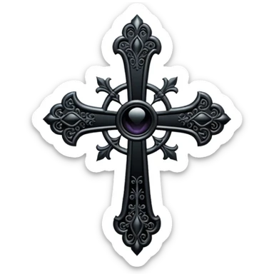 black goth cross sticker