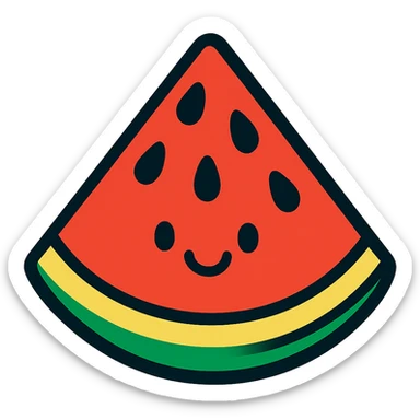 summer watermelon slice with seeds cheerful bold style sticker