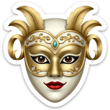 masked person venice bauta sticker