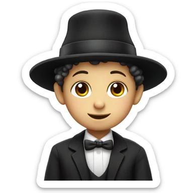 Little Hasidic Jewish boy with peyos  sticker