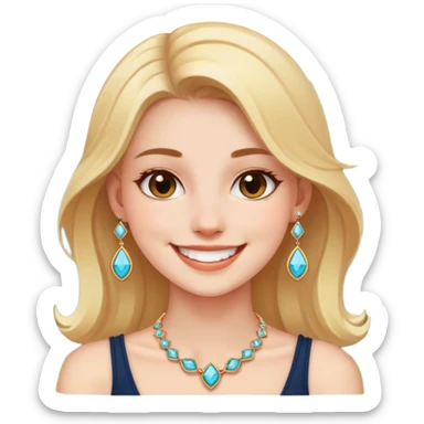 smiling girl outdoors with jewelry sticker