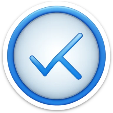 Generate an emoji A white tick in the blue circle.  sticker