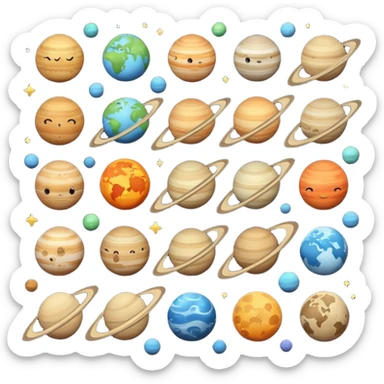12 planets emojis I need a line for each planet mercury sticker