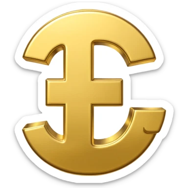Symbole de currency en or en forme de lettre F précise, seul, 3D, brillant, style emoji simple et lisible sur fond uni. pas une autre lettre

Fcoins sticker