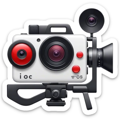 Red circle (🔴), video camera (🎥), and ‘REC’ text indicating recording. sticker