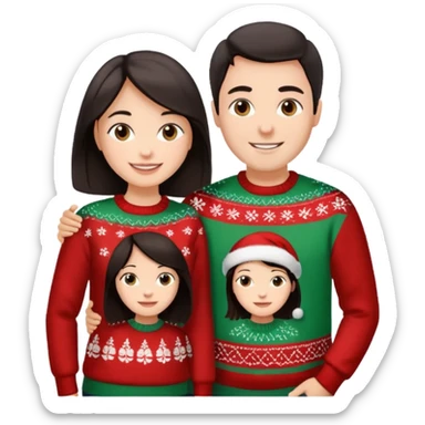 date night christmas couples, dark hair, facing each other sticker