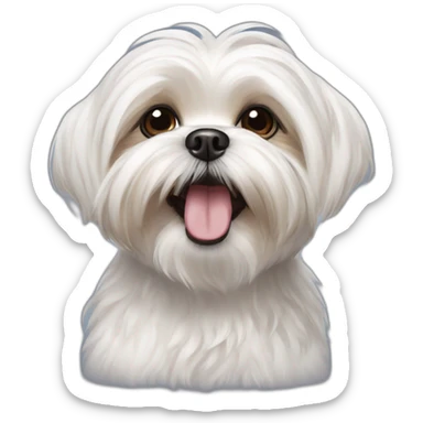 happy Maltese shih tzu dog sticker