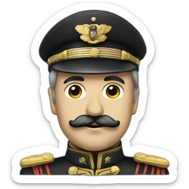 German general with small black mustache that doesnt go past sides of lips sticker