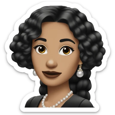 Chanel oberline black hair  sticker