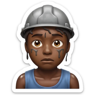 Emoji portrait of a mine slave sticker