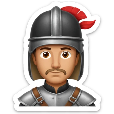 The head of a Spanish conquistador sticker