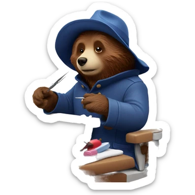Paddington getting manicure sticker