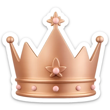Change the crown to copper metallic, keep soft pink and minimal background, 3D emoji style, with no background sticker