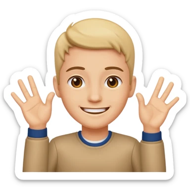 Not guilty hands up smirk sticker