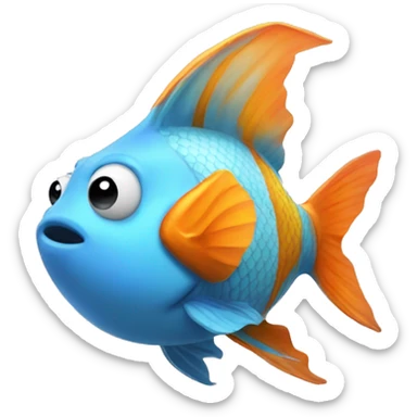 Goldfish snorkling with a butterfly catcher sticker