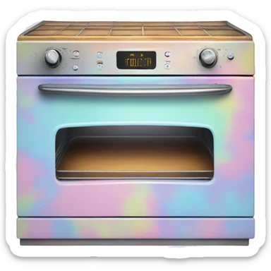 Realistic retro vintage pastel tie dye oven.  sticker
