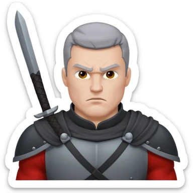 man executioner in gray warrior suit sticker