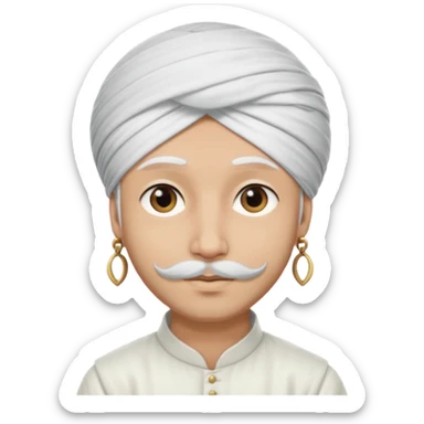 Sardar boy wearing turban white and manly sticker