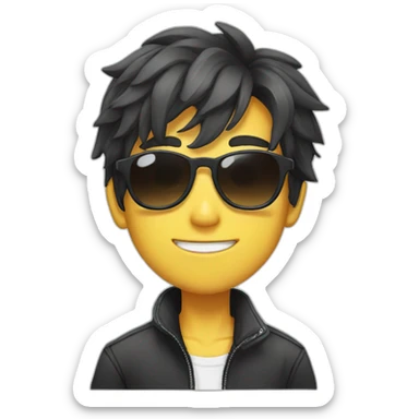 anime boy with sunglasses sticker