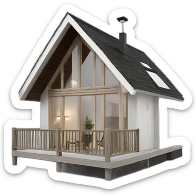 iconic scandinavian architecture wood holiday home front sticker