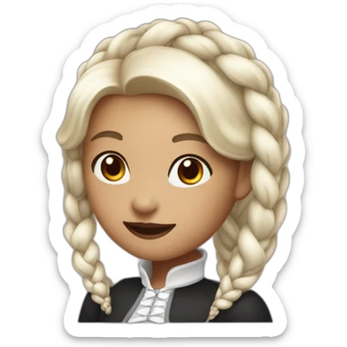 Vampire-Woman-with-blokette braid-and-pinkish-white-skintone sticker