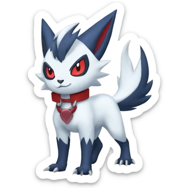 Cool Edgy Absol-Zangoose-Sneasel-Quilava with a collar on, full body sticker