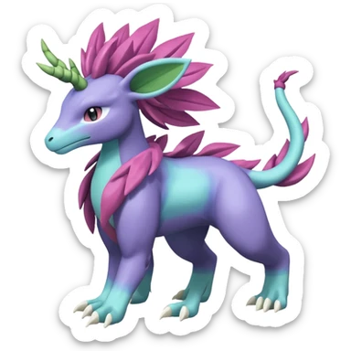 Meganium-Amaura-Suicune-fakemon (full body) sticker