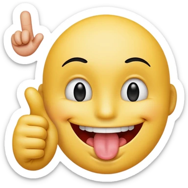 Smiley with the tongue sticking out & thumb & pointer finger together  sticker