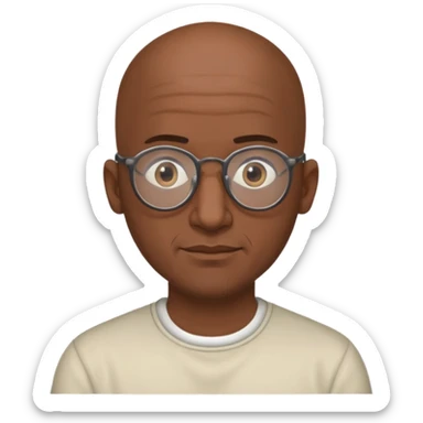 Bald moroccan man with glasses skinny sticker