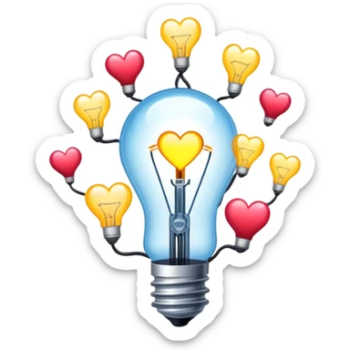Hearts and light bulbs streaming veryically sticker