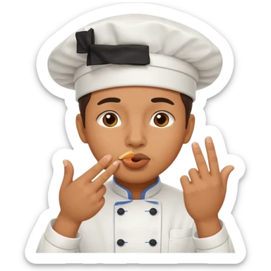 Chef with pinched fingers and kissing lips emoji sticker