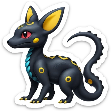Nebulae Salandit-Umbreon-Fakémon-hybrid-creature (full body)  sticker