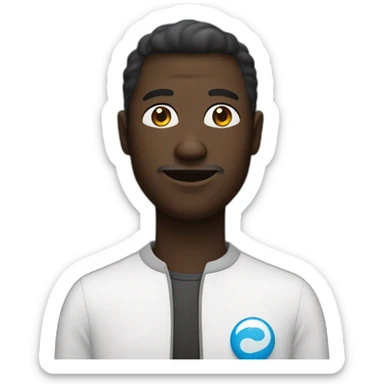 un homme noire avec un liquide blanc sur une partie du   visage sticker