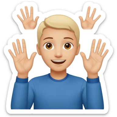 mám radost vyjádřeno rukama českým jazykem pro neslyšící sticker