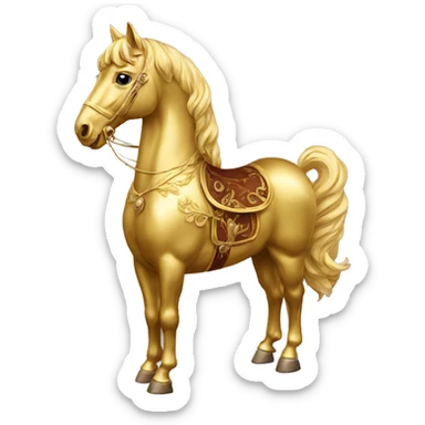 Gilded vintage horse sticker