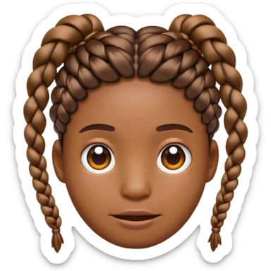 poo emoji with braids sticker