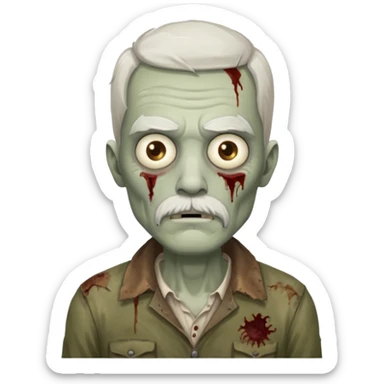 zombie with white mustahe sticker