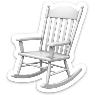 Fully white empty rocking chair sticker