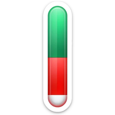 A vertical capsule-shaped progress bar with a color gradient from green at the bottom to red at the top. The bar is divided into segments by thin lines, with bold, outlined numbers scaling upward next to it.  sticker