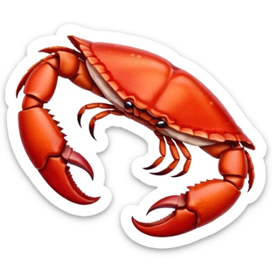 a crab claw with a bit of meat showing, simple, clear sticker