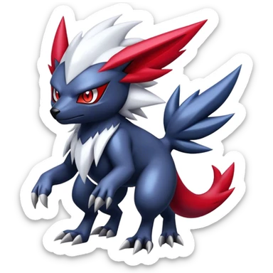 Cool Edgy Shiny Digimon-Weavile-Absol-Zoroark-Zangoose-hybrid full body sticker