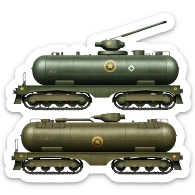 ordinary cargo train transporting military equipment such as tanks and trucks, variant 2 sticker