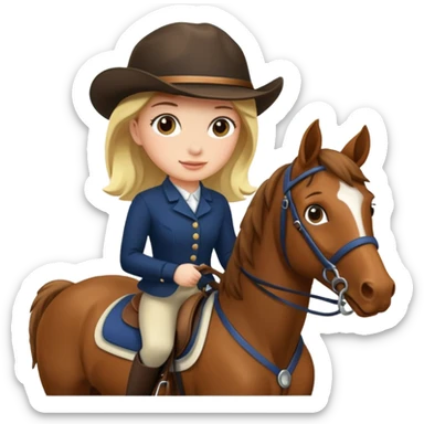 equestrian girl riding a horse sticker