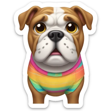 Bulldog in swim shorts in Costa Rica  sticker