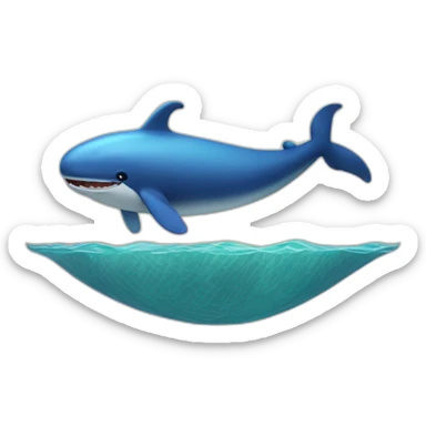 Une baleine dans un filet avec une sirène sticker