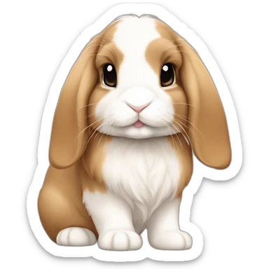 Mini lop bunny caramel and white sticker