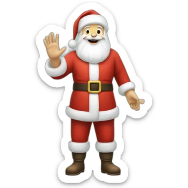 Full height Actively gesturing with hands pale skin Santa Claus sticker