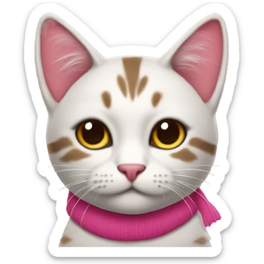 gato con jersey navideño rosa  sticker