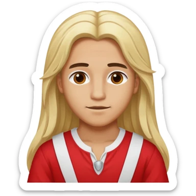 Adonis, Beauty God from Rome Mythology with long blonde hair, red and white outfit, sticker